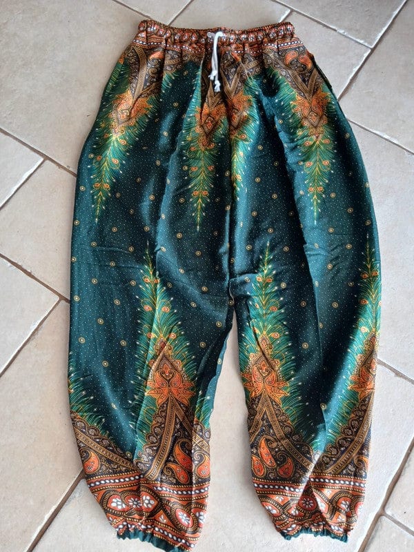 Dark Green Harem Pants Hippie Baggy Trousers Fits Small Medium Large Extra Large
