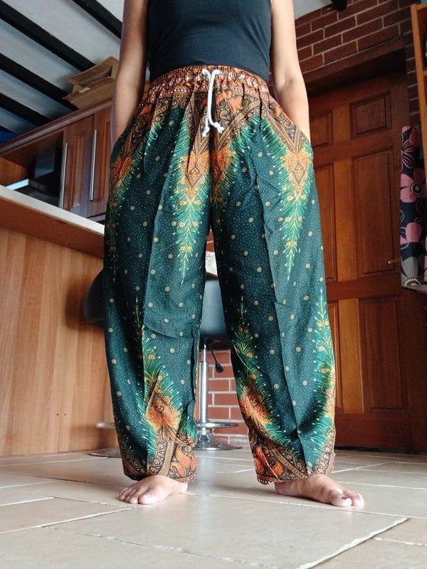 Dark Green Harem Pants Hippie Baggy Trousers Fits Small Medium Large Extra Large