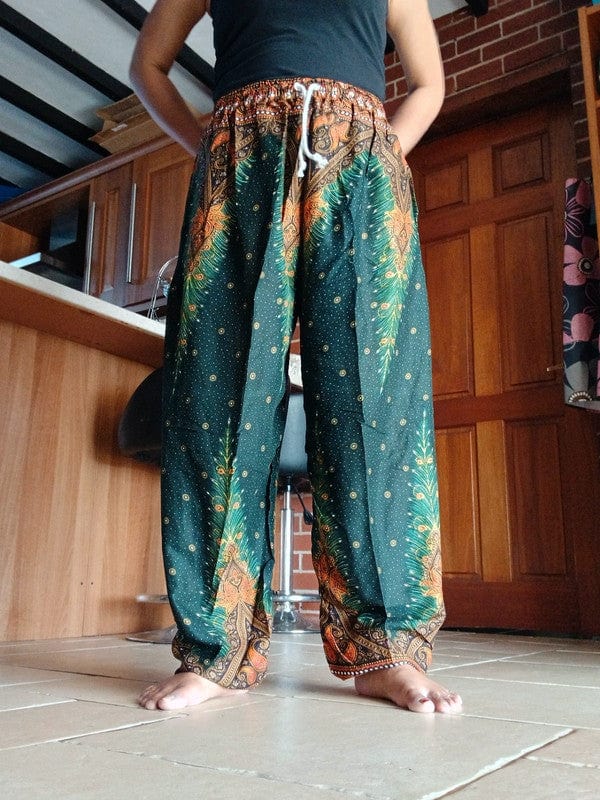 Dark Green Harem Pants Hippie Baggy Trousers Fits Small Medium Large Extra Large