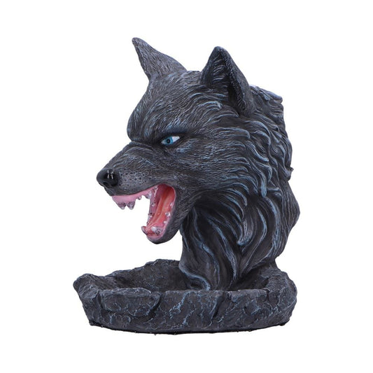 Dark Wolf Head Backflow Incense Burner 11.5cm