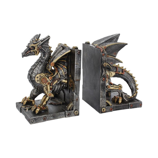 Dracus Machina Steampunk Dragon Bookends 27cm