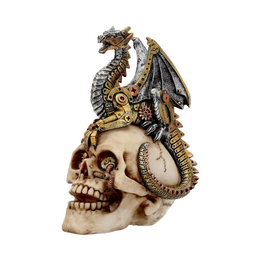 Dragon's Grasp Steampunk Skull and Dragon 18.5cm
