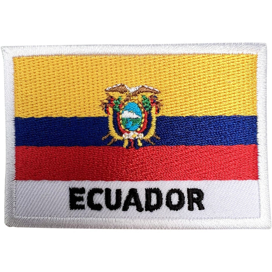 Ecuador Flag Patch Iron Sew On Clothes Bag Cap South America Embroidered Badge