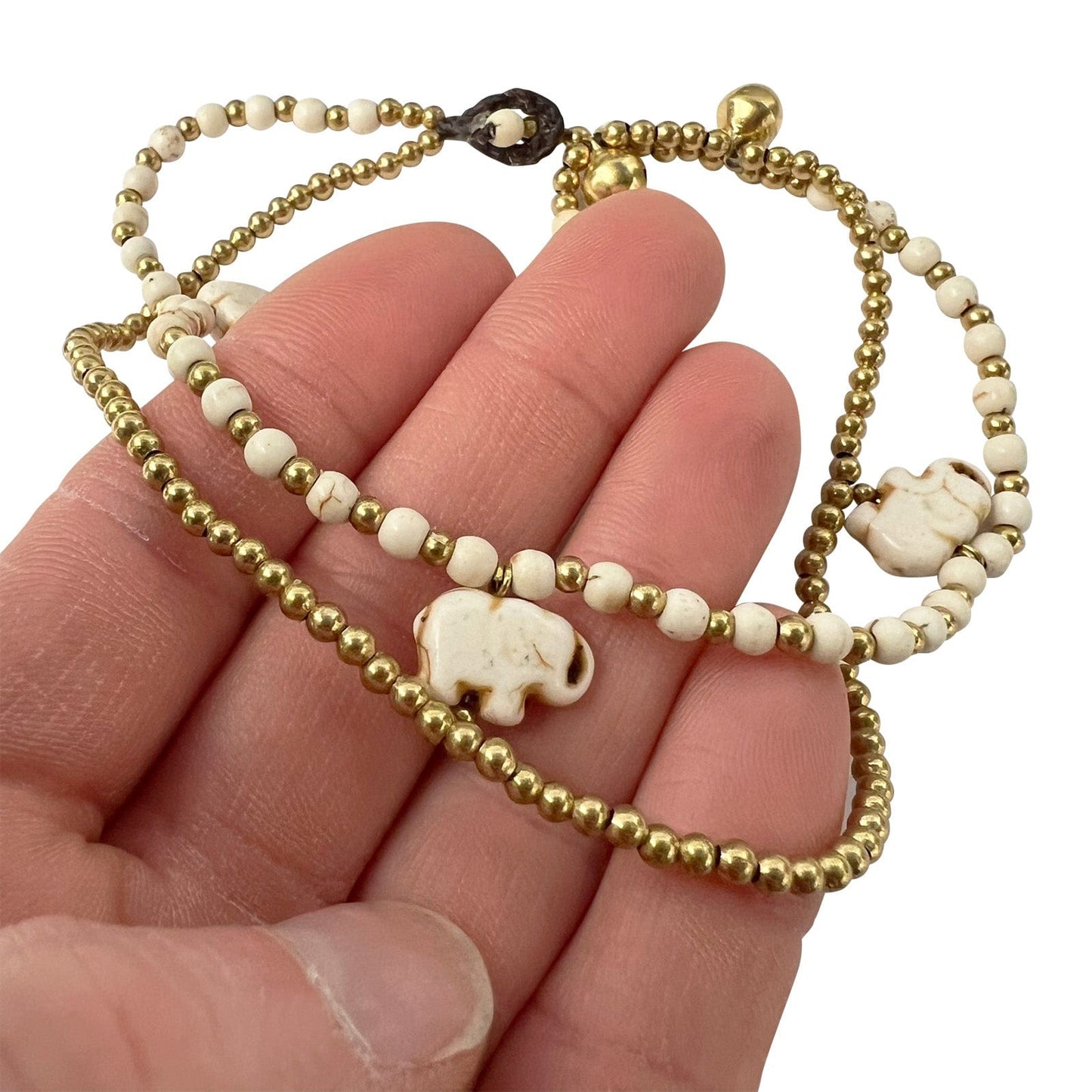 Elephant Beads Gold Anklet Foot Chain Ankle Bracelet Womens Ladies Girls Jewelry