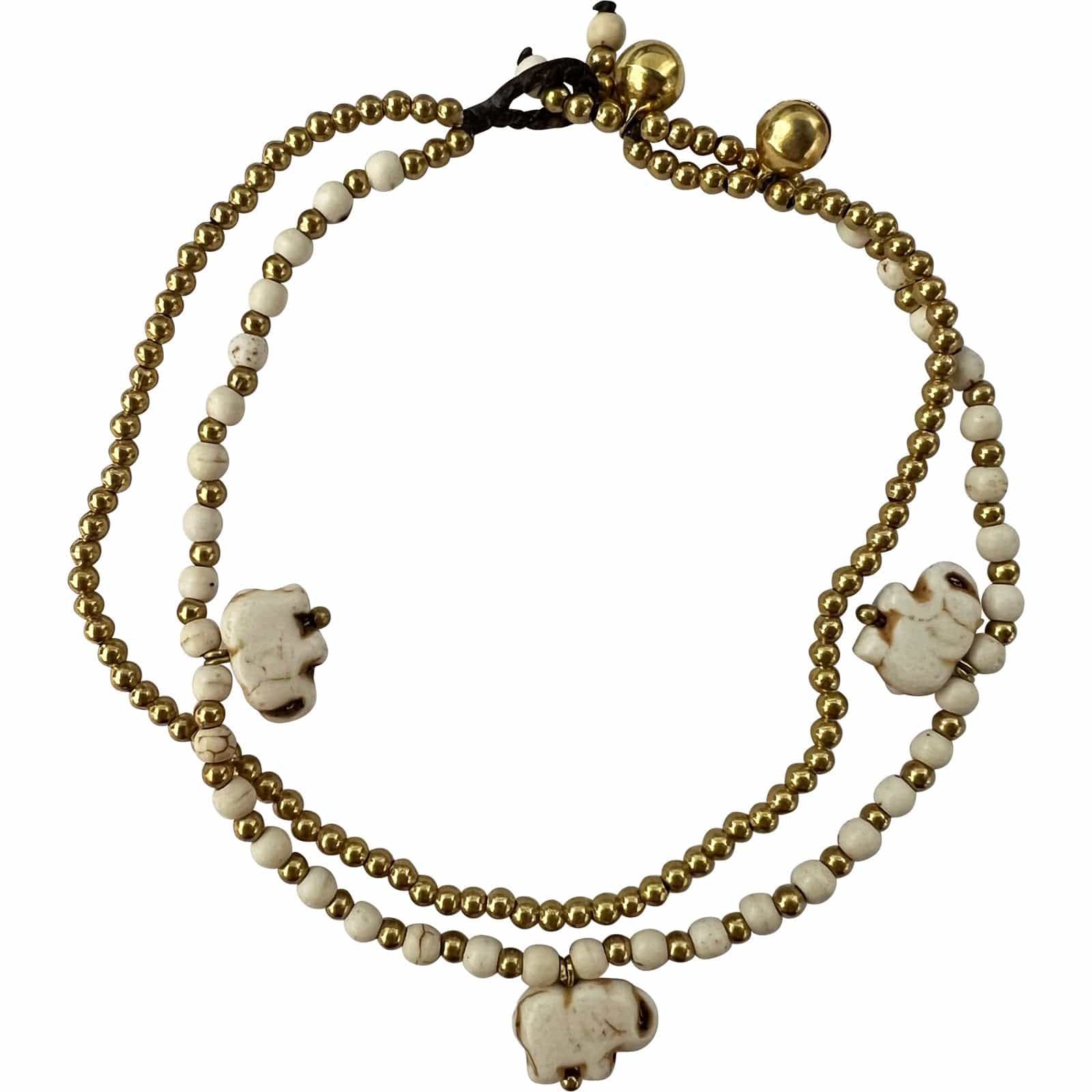 Elephant Beads Gold Anklet Foot Chain Ankle Bracelet Womens Ladies Girls Jewelry