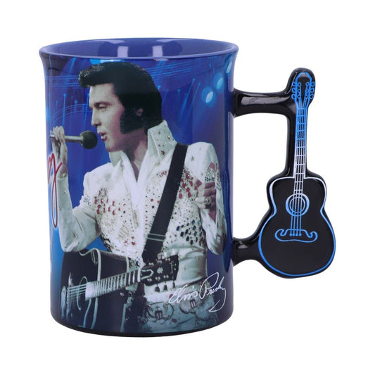 Elvis The King of Rock and Roll Blue Mug