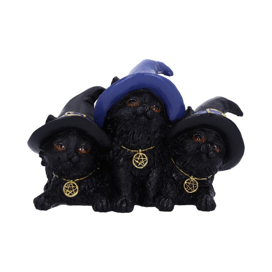 Familiar Felines Black Cats in Witches Hats Figurine