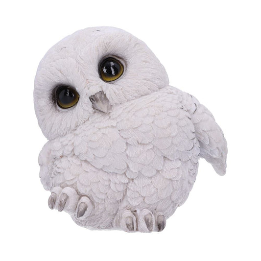 Feathers Cute Round Snowy Owl Figurine