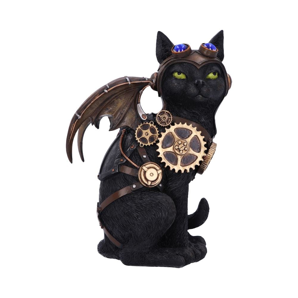 Feline Flight 22.7cm Steampunk Black Cat Pilot Figurine