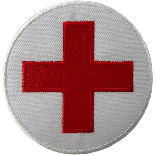 First Aid Cross Patch Iron Sew On Doctor Nurse Fancy Dress Sewing Badge Applique