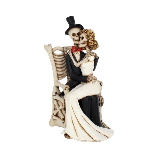 For Better, For Worse Gothic Sugar Skull Bride Groom Figurine Wedding Ornament