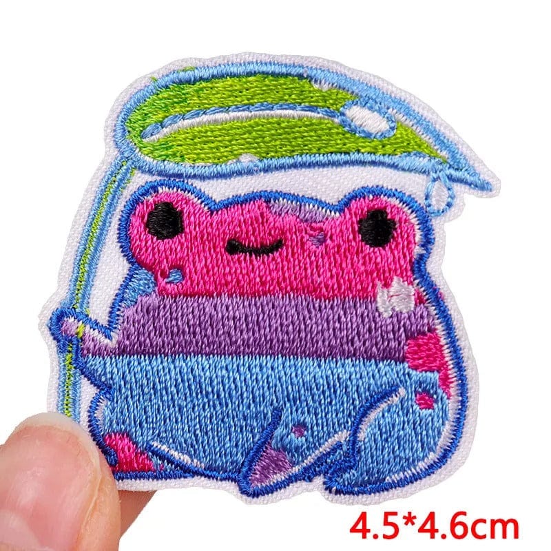 Frog Patch Embroidered Badge Iron Sew On T Shirt Dress Trousers Top Jackets Bags