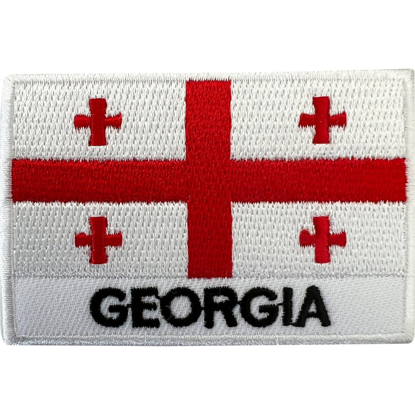 Georgia Flag Patch Iron On Sew On Medieval Red Cross St George Embroidered Badge