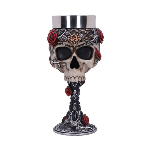 Gothic Roses Goblet Skull Horror Roses Wine Glass