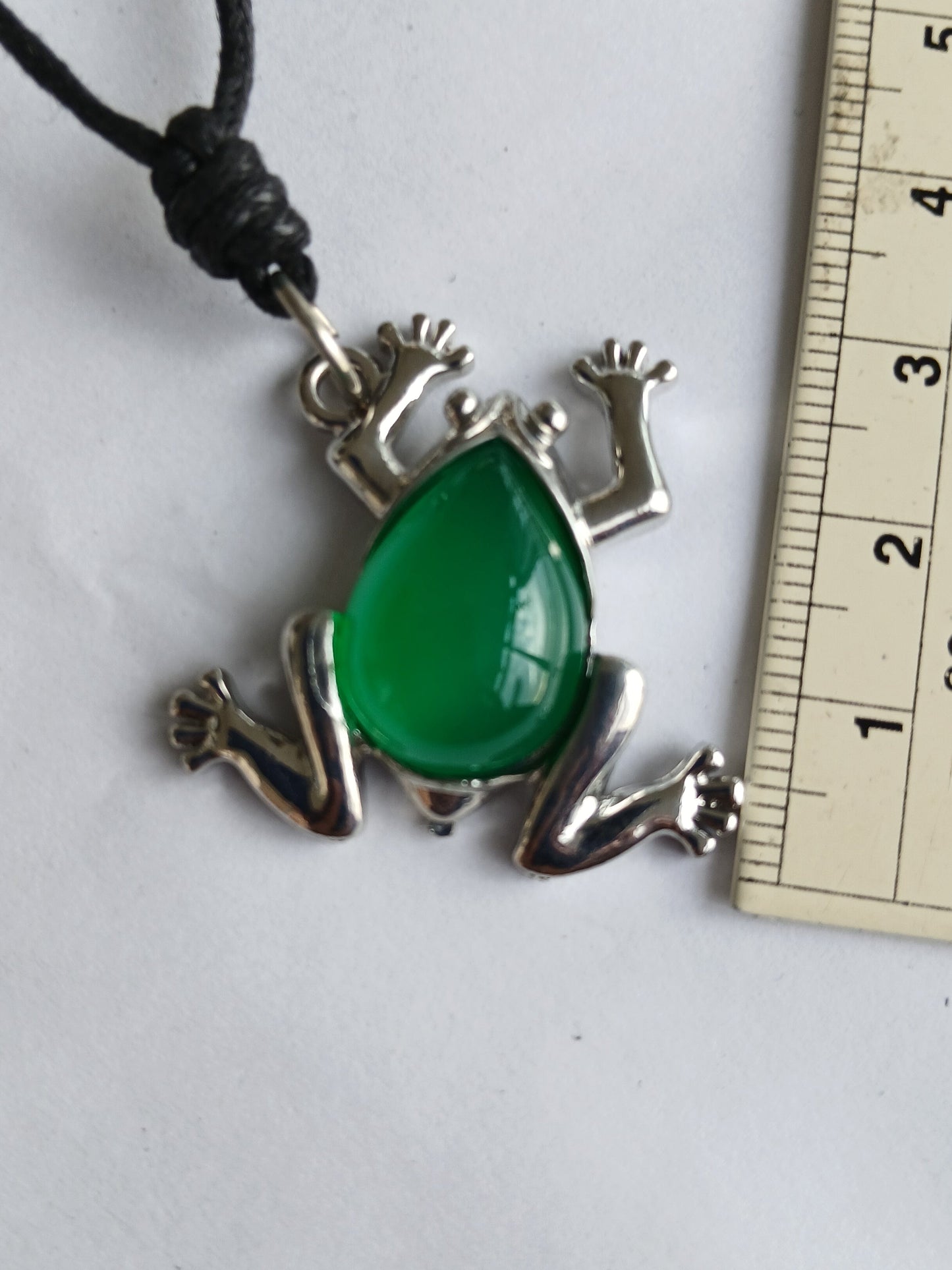 Green aventurine Frog charm  healing crystal stone purple pendant necklace black choker adjustable cord