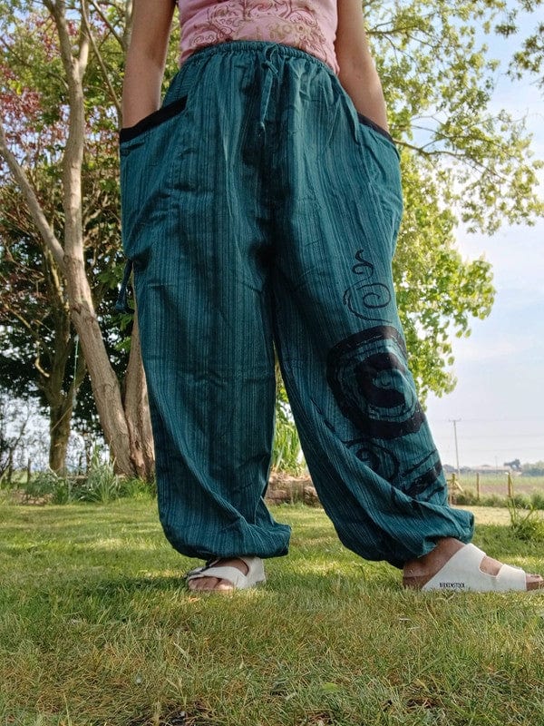Green Harem Pants Wide Leg Genie Baggy Aladdin Gypsy Yoga Hippy Trousers Clothes