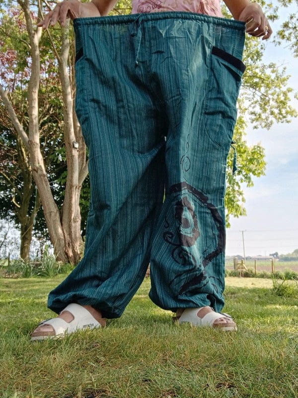 Green Harem Pants Wide Leg Genie Baggy Aladdin Gypsy Yoga Hippy Trousers Clothes