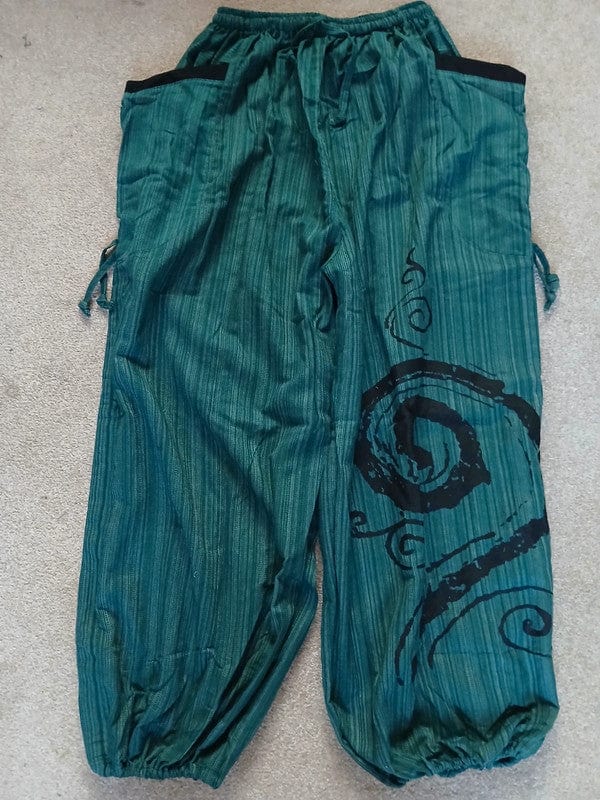 Green Harem Pants Wide Leg Genie Baggy Aladdin Gypsy Yoga Hippy Trousers Clothes