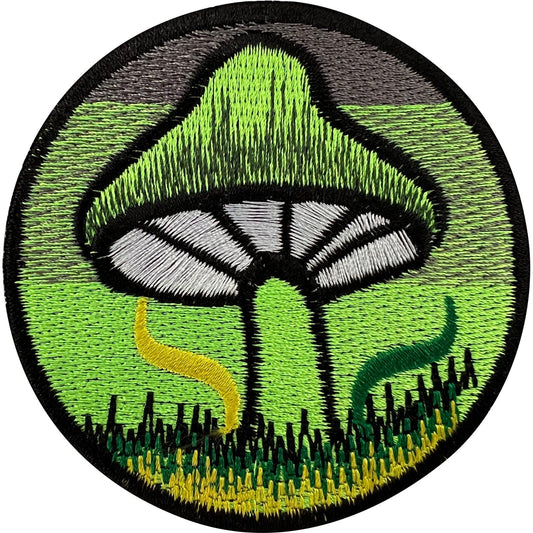Green Magic Mushroom Patch Iron Sew On Denim Jacket Clothing Embroidered Badge
