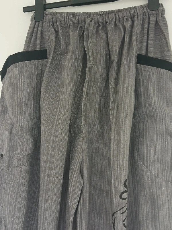 Grey Harem Pants Wide Leg Baggy Trousers Holiday Sun Travel Mens Womens One Size