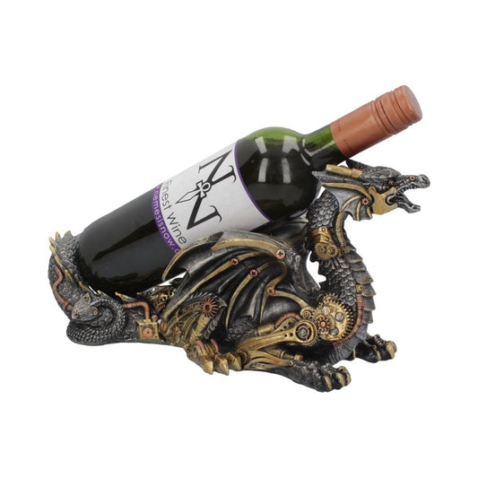 Guardian of the Grapes Steampunk Mechanical Dragon Wine Bottle Holder 32cm