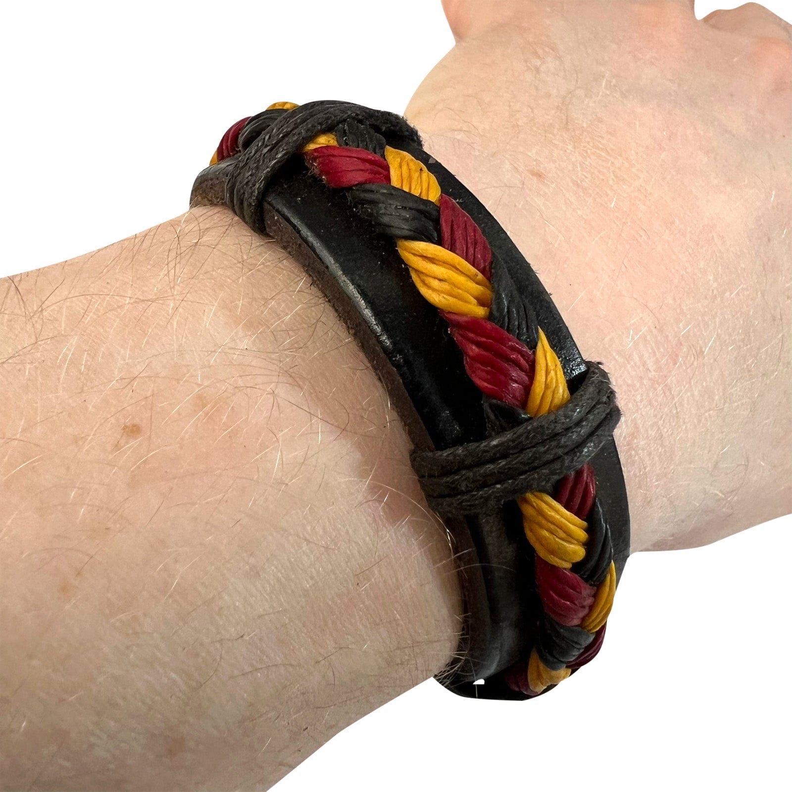 Handmade Black Leather Braided Bracelet Wristband Bangle Mens Womens Jewellery