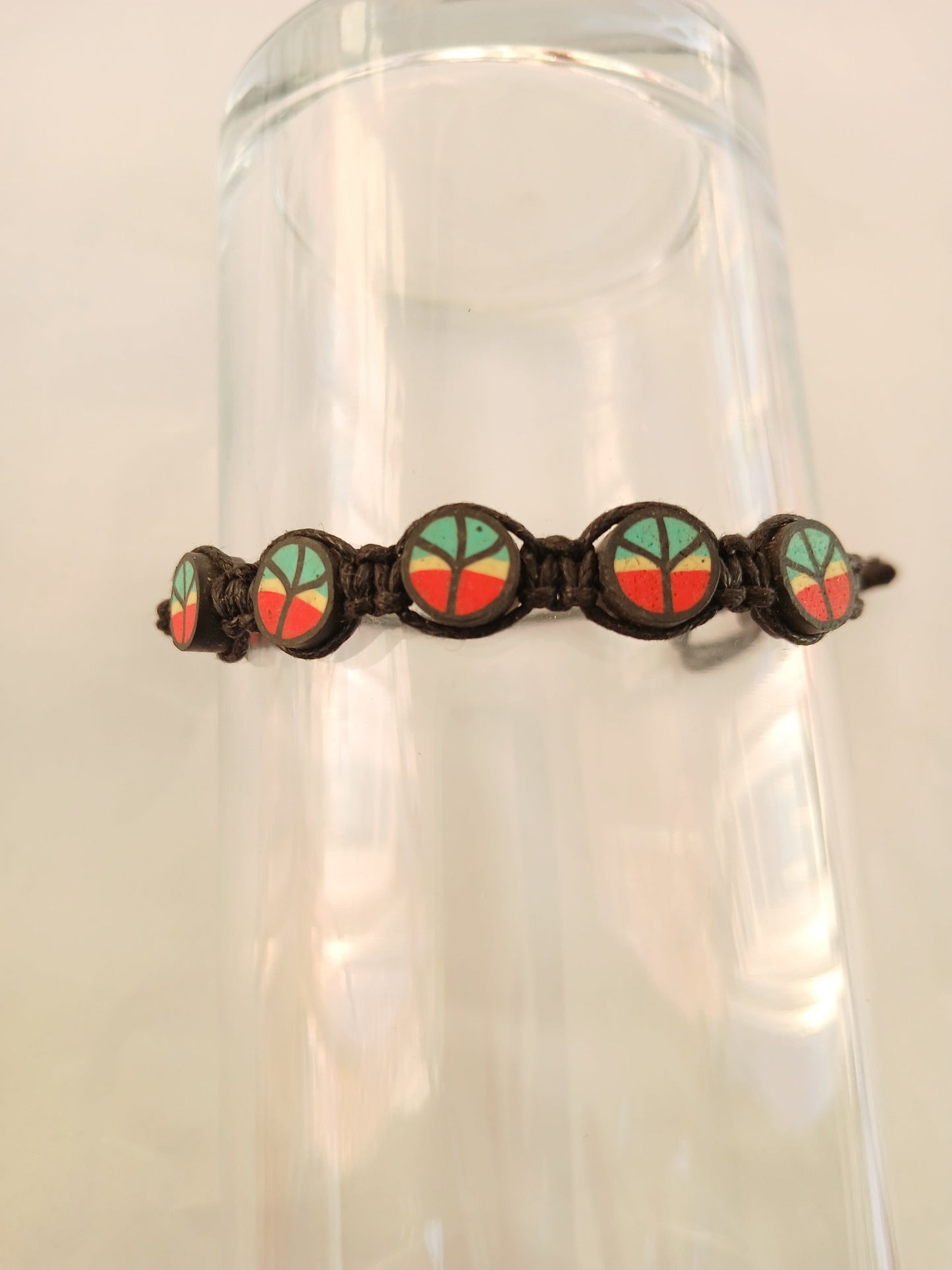 Handmade black Rasta peace bracelet man and women wristband jewellery for unisex