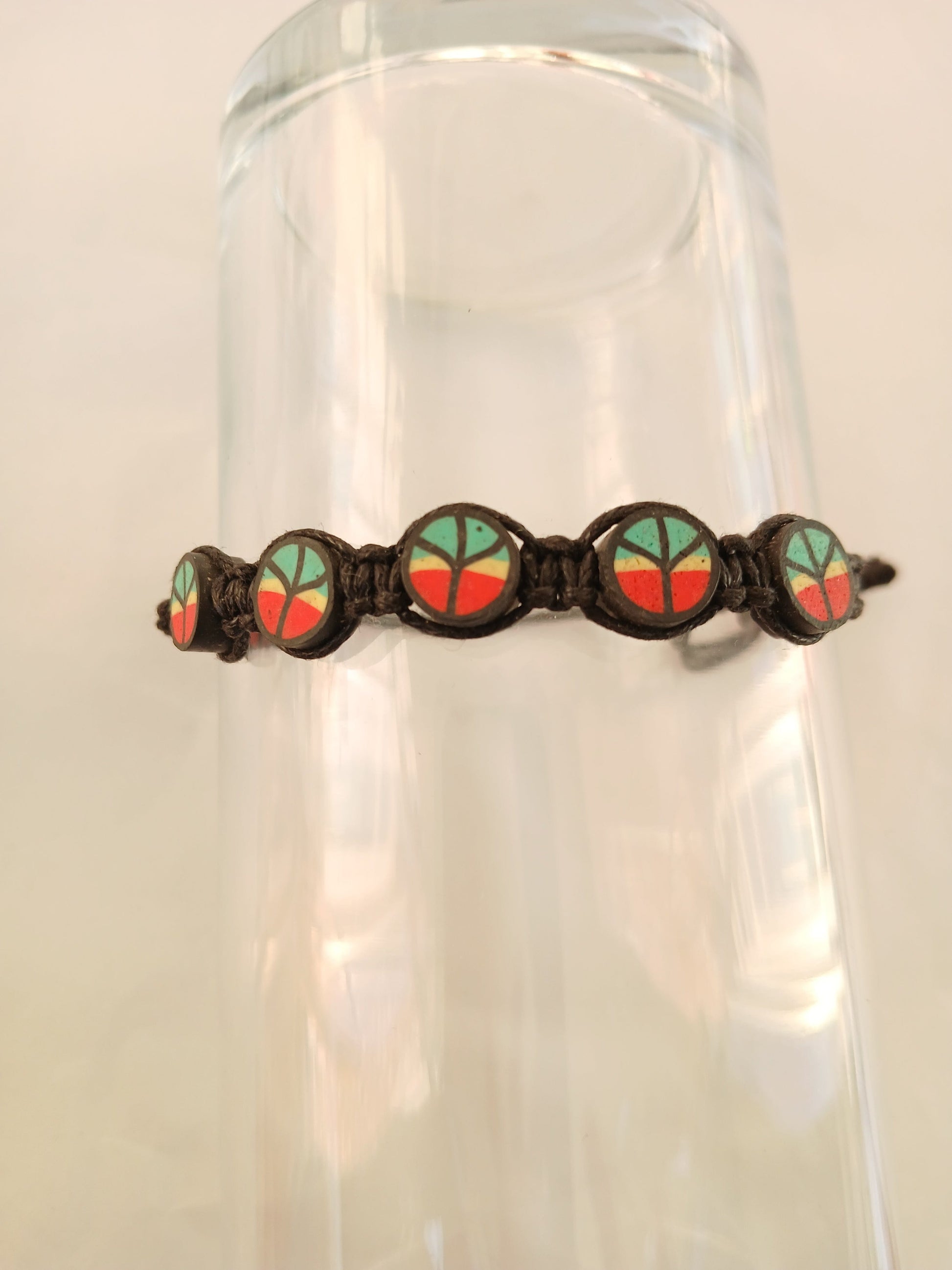 Handmade black Rasta peace bracelet man and women wristband jewellery for unisex