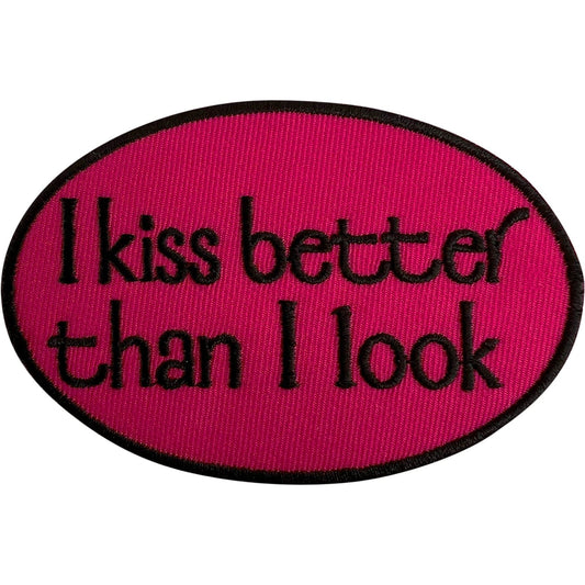 I Kiss Better Than I Look Iron Sew On Patch Clothes Apron Chef Embroidered Badge