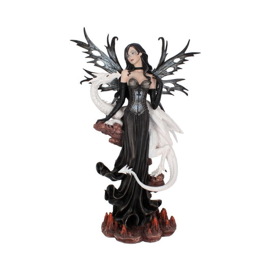 Isabelle 57cm Dark Fairy and White Dragon Figurine