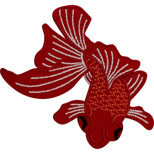 Koi Carp Fish Patch Iron Sew On Denim Jeans Jacket Red Embroidered Badge Decal