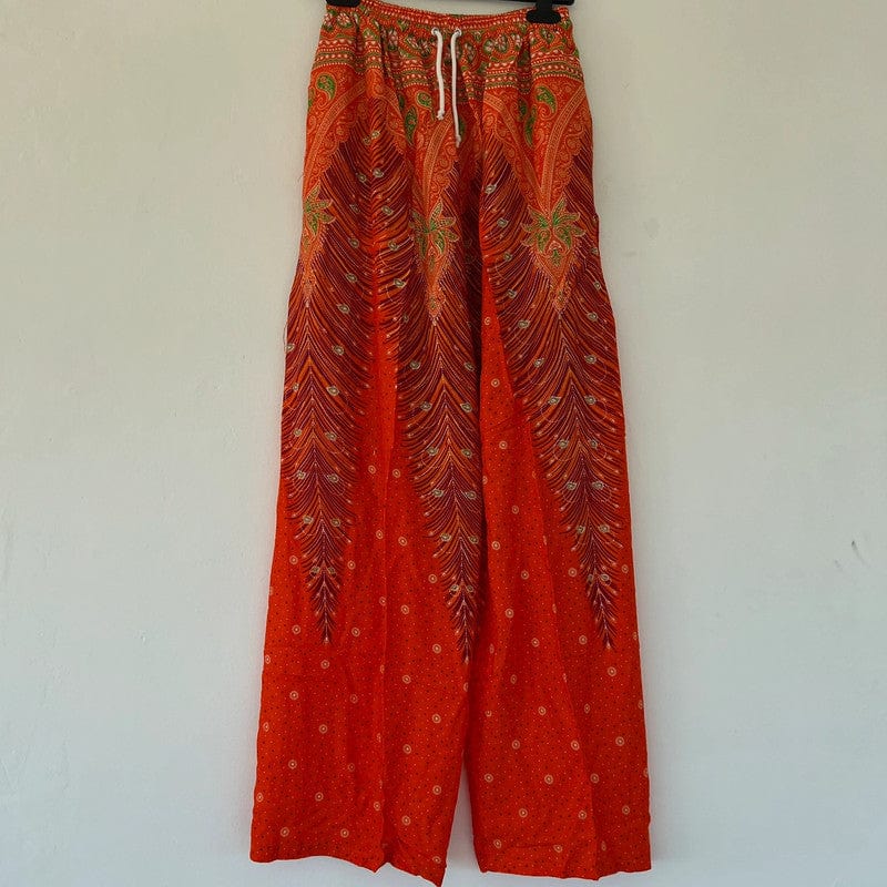Ladies Mens Womens Orange Harem Pants Holiday Sun Travel Beach Light Trousers