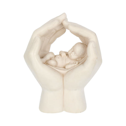 Large Shelter 17.5cm Baby in Cradled Hand Figurine