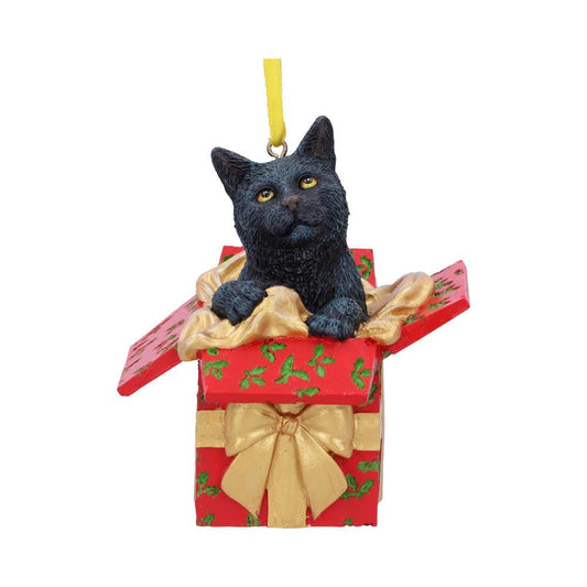 Lisa Parker Present Cat Hanging Ornament 9cm