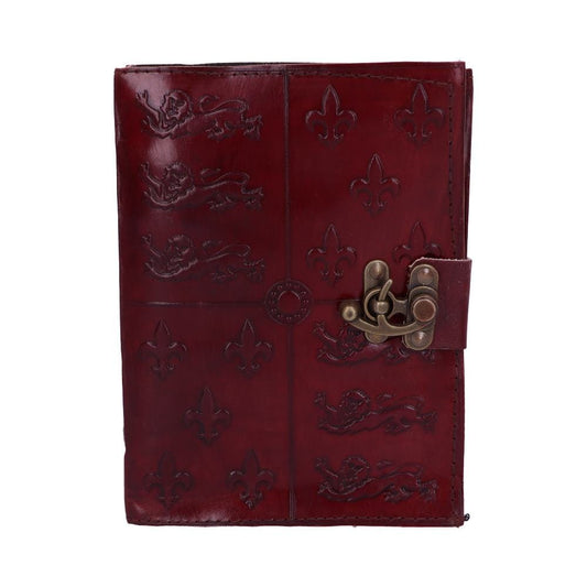 Lockable Red Leather Medieval Embossed Journal