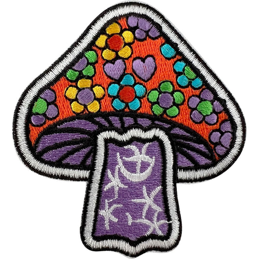 Magic Mushroom Patch Iron Sew On Clothing Denim Skirt Hippie Embroidered Badge