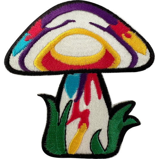 Magic Mushroom Patch Iron Sew On Shirt Dress Jacket Hippie Bag Embroidered Badge