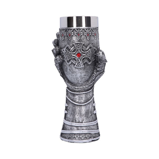 Medieval Knight Gauntlet Wine Goblet Hand Painted