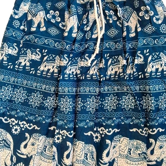 Mens Womens Ladies Green Thai Elephant Harem Pants Summer Holiday Beach Trousers