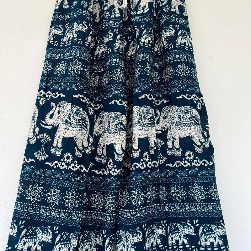 Mens Womens Ladies Green Thai Elephant Harem Pants Summer Holiday Beach Trousers