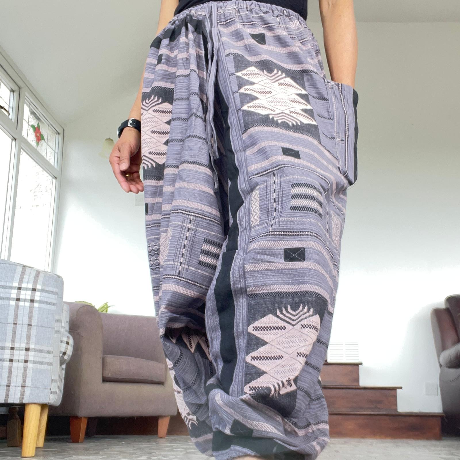 Mens Womens Thai Harem Pants Genie Gypsy Aladdin Hippie Yoga Cotton Trousers