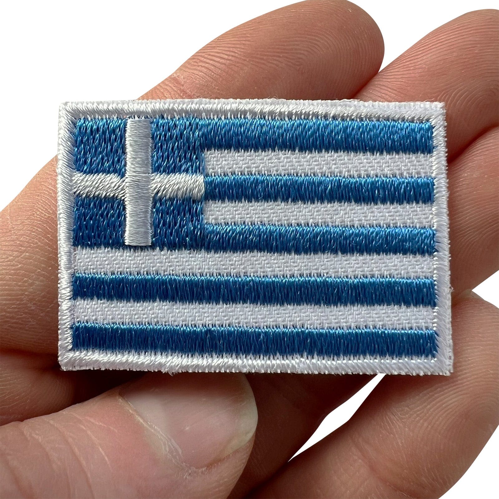 Mini Greece Flag Patch Iron Sew On Clothes Bag Hat Small Greek Embroidered Badge