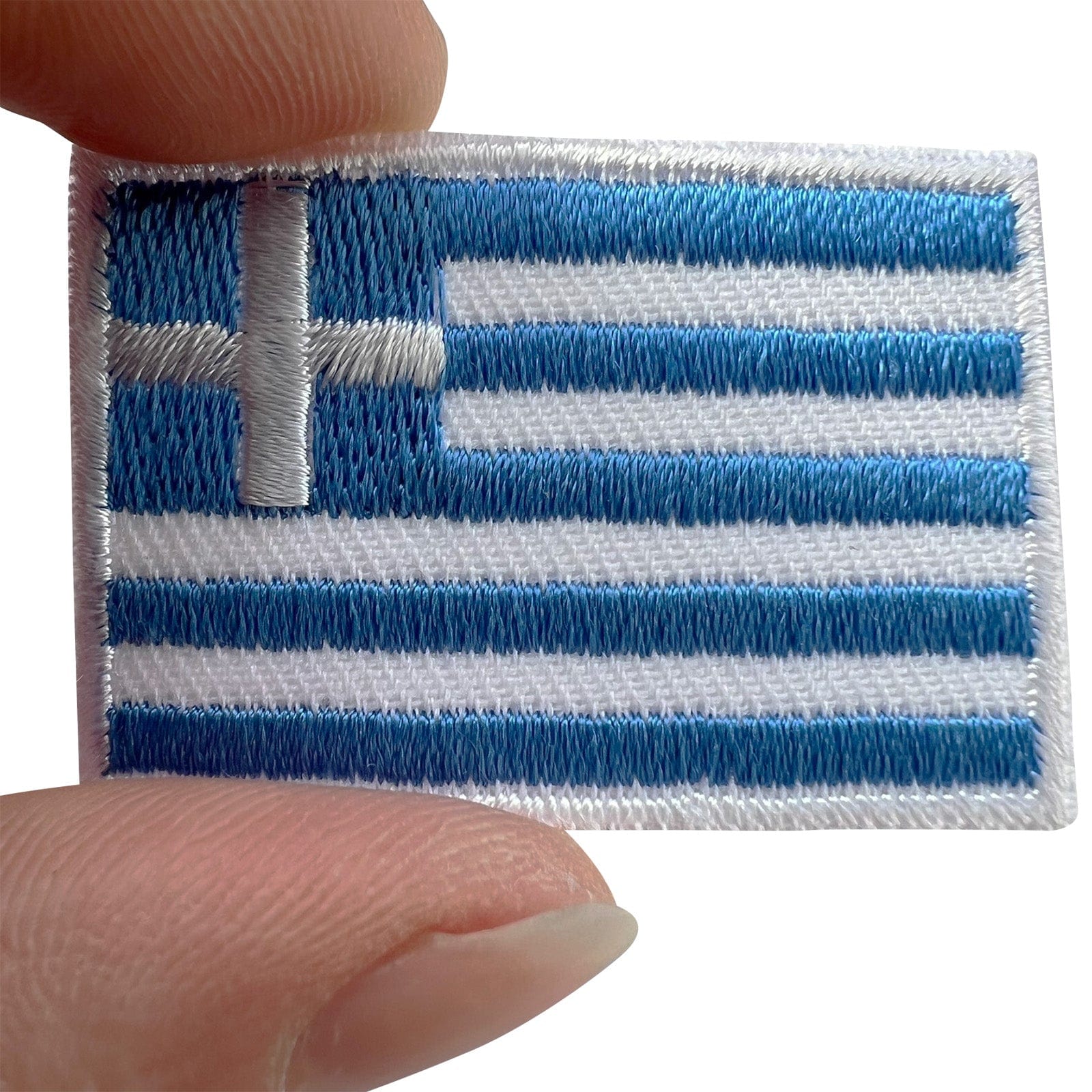 Mini Greece Flag Patch Iron Sew On Clothes Bag Hat Small Greek Embroidered Badge