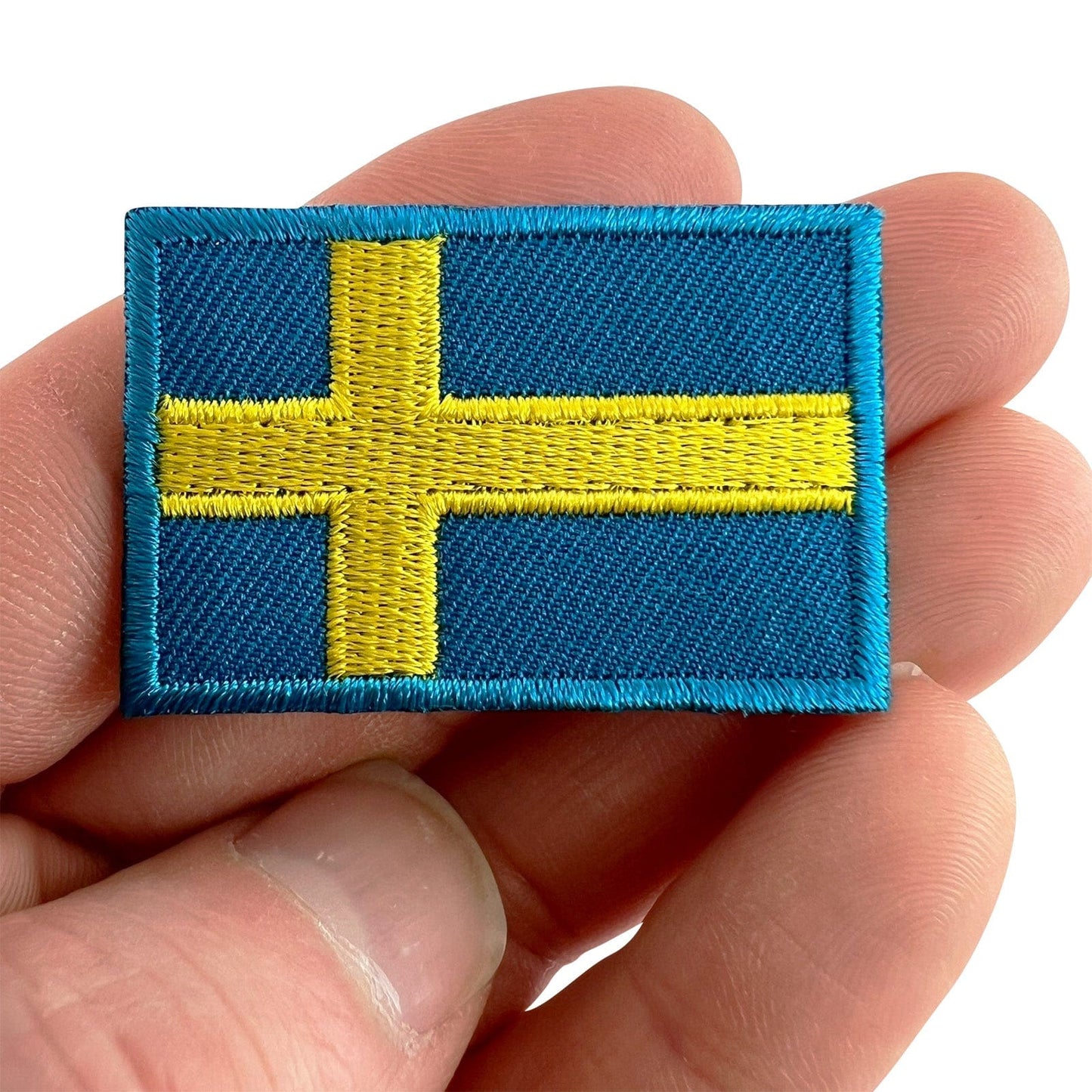 Mini Sweden Flag Patch Iron Sew On Clothes Bag Small Swedish Embroidered Badge