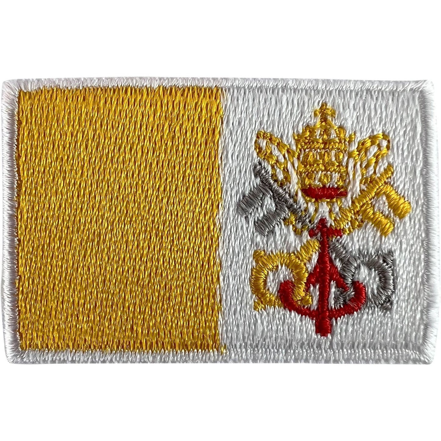 Mini Vatican City Flag Patch Iron Sew On Italy Pope Rome Church Small Tiny Badge