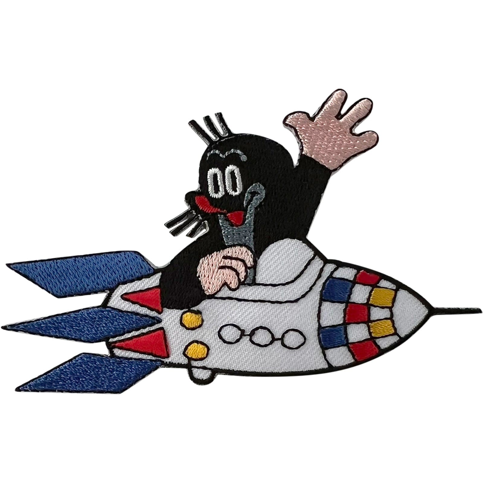 Mole Rocket Patch Iron Sew On Clothes Crafts Animal Embroidered Badge Applique