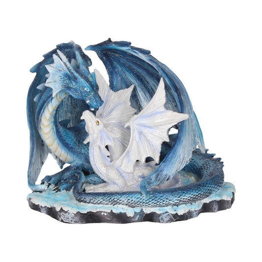 Mothers Love Blue Dragon and White Dragonling Figurine