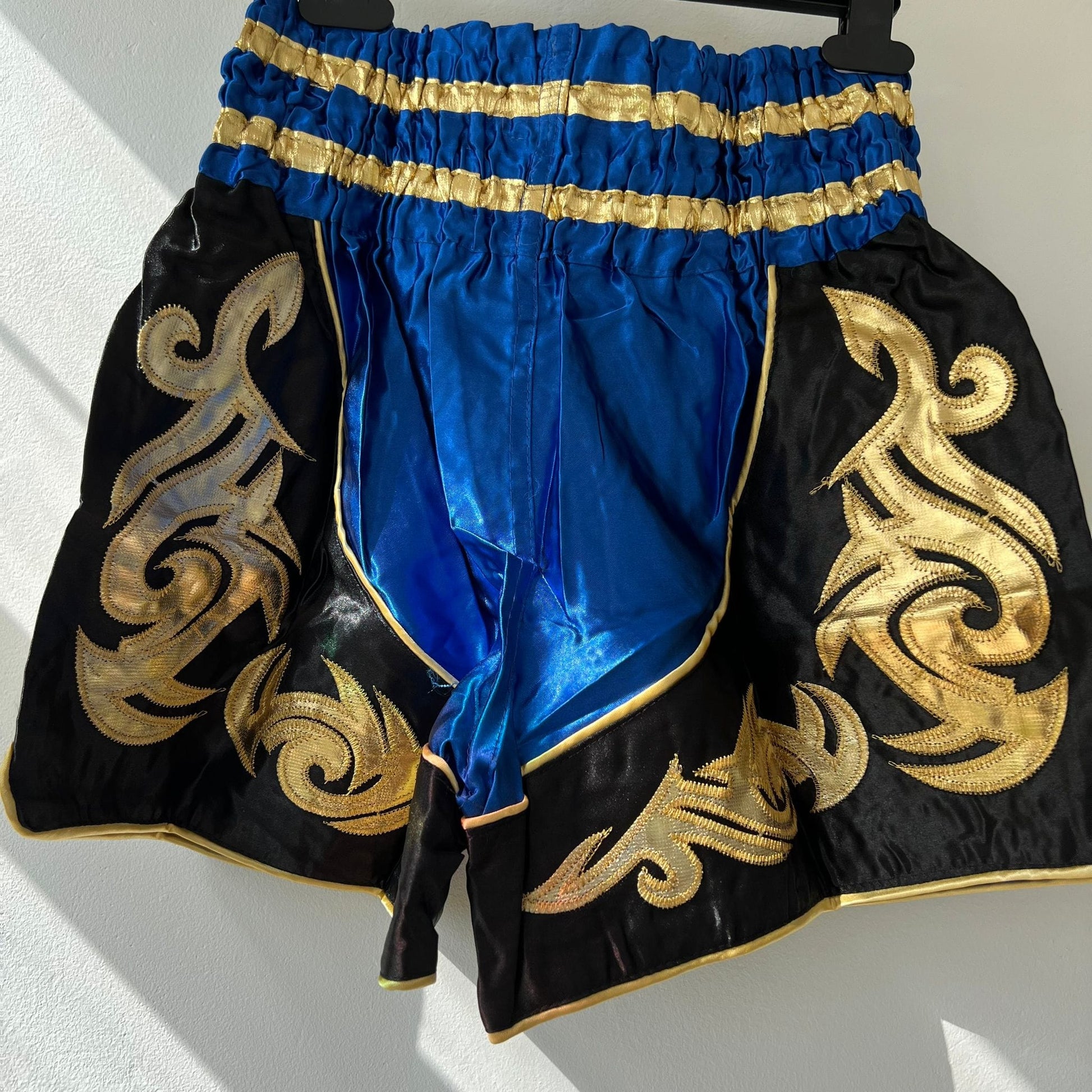 Muay Thai Kick Boxing Shorts Size Medium Blue Black Mens Ladies Womens UFC MMA