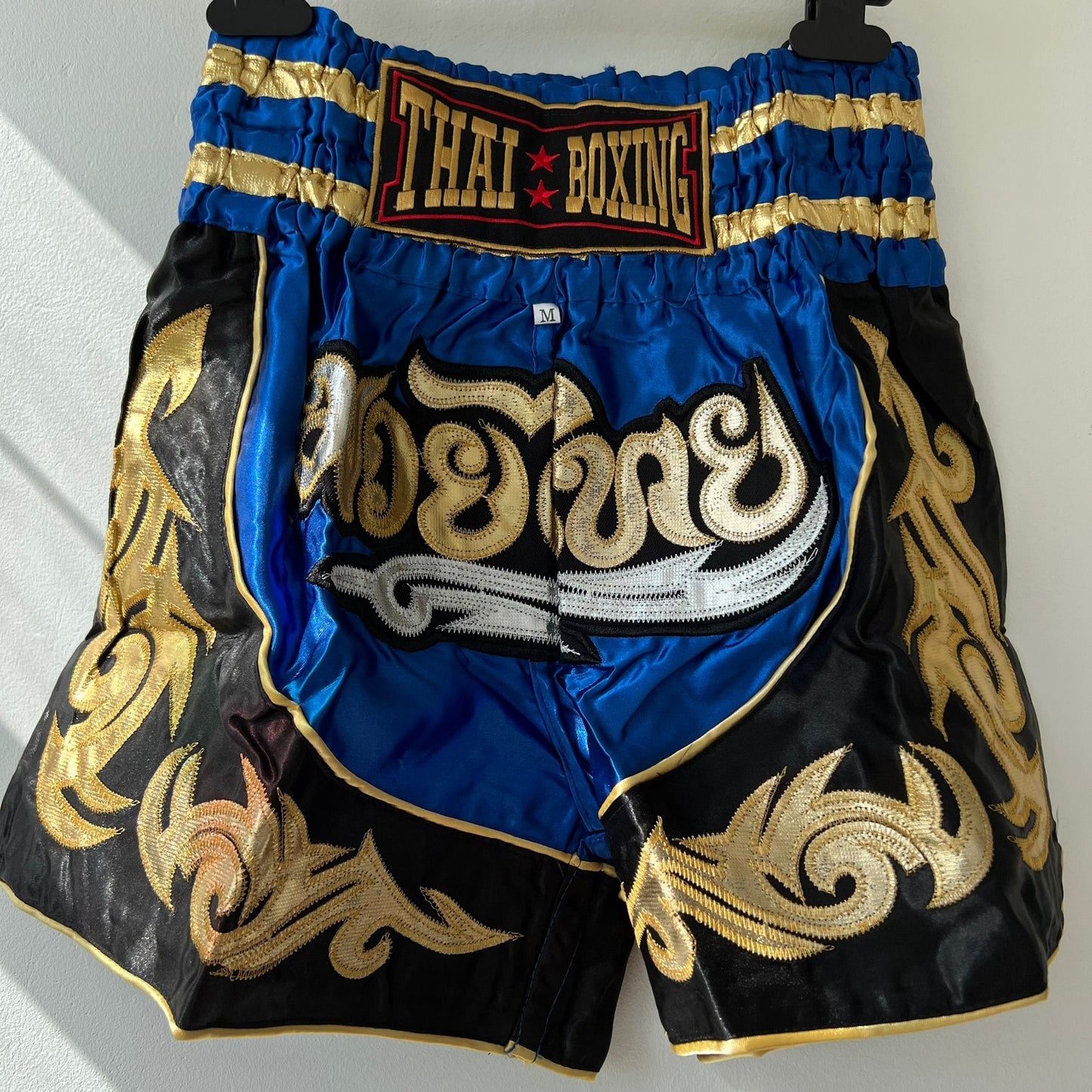 Muay Thai Kick Boxing Shorts Size Medium Blue Black Mens Ladies Womens UFC MMA