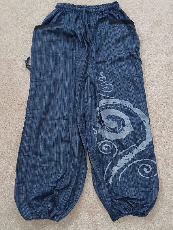 Navy Blue Harem Pants Genie Baggy Gypsy Aladdin Clothes Hippie Trousers One Size